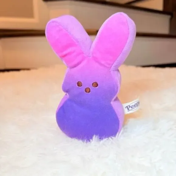 Peeps Bunny Plush Purple Pink Stuffed Animal Easter Gift Cute Toy - Picture 2 of 8